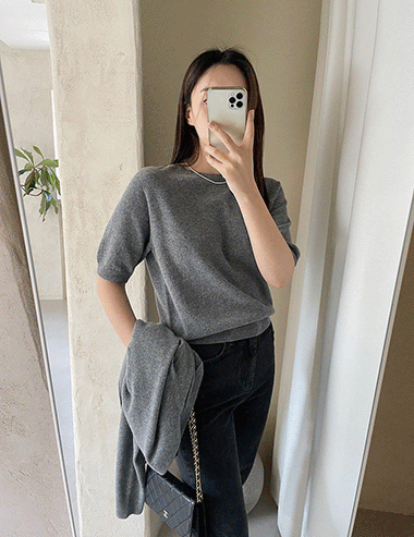cashmere extra-finewool half U knit/홀가먼트
